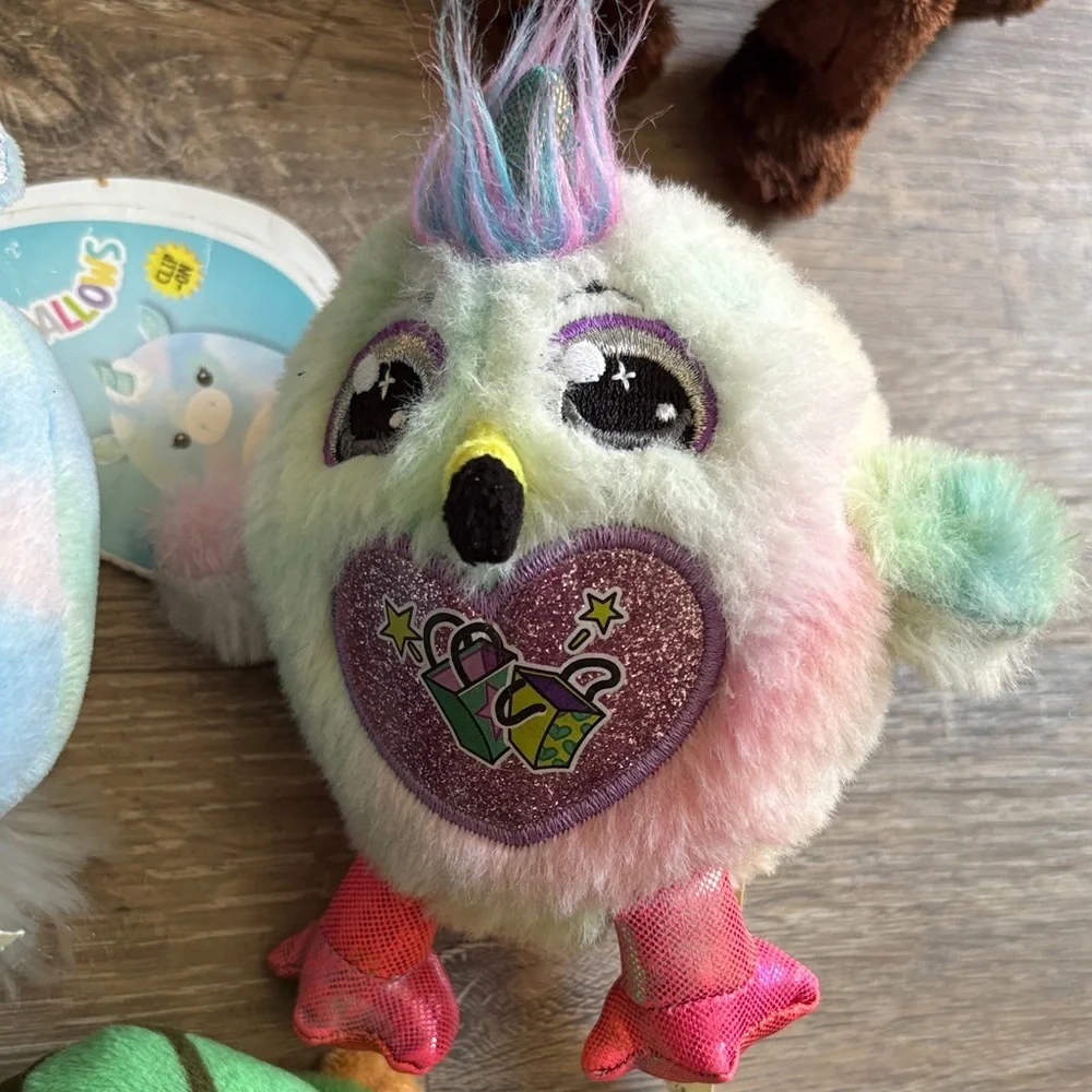 Ty Plush Assortment - Brown, White, Green, Blue, Pink, Purple